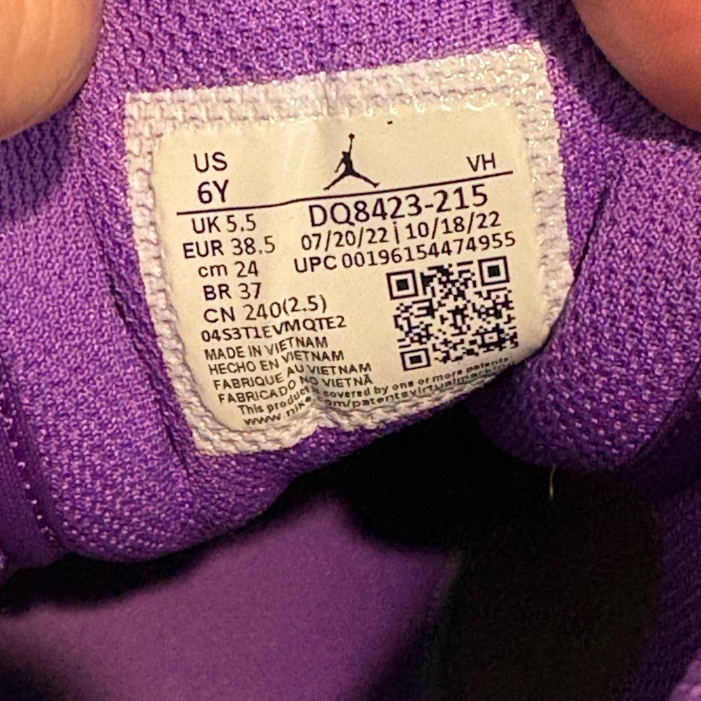 Nike Air Jordan 1 Mid GS Mocha Brown Purple DQ8423-215 Youth Size 6Y Women’s 7.5 - Picture 9 of 9